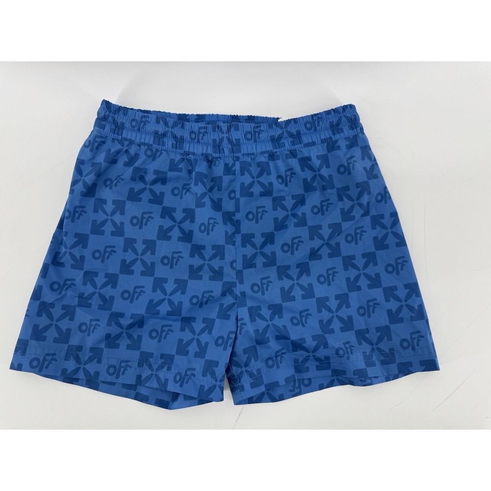 Off-White Kids Blue Logo Swim Trunks